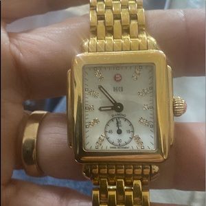 MICHELE Women’s Watch Deco 16 Gold. MW08Y00A9046   0.08 CT TW.   18 Diamonds  SS